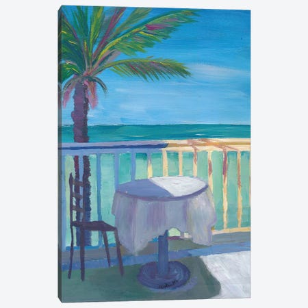 Caribbean Dreams Retro Poster - Seaview Cafe Table Canvas Print #MMB208} by Markus & Martina Bleichner Canvas Art Print