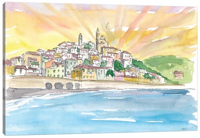Cervo Liguria Italian Village by The Sea Canvas Art Print