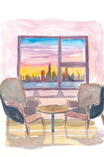 New York City Skylines: Cozy Panorama Window To Downtown New York City by Markus & Martina Bleichner
