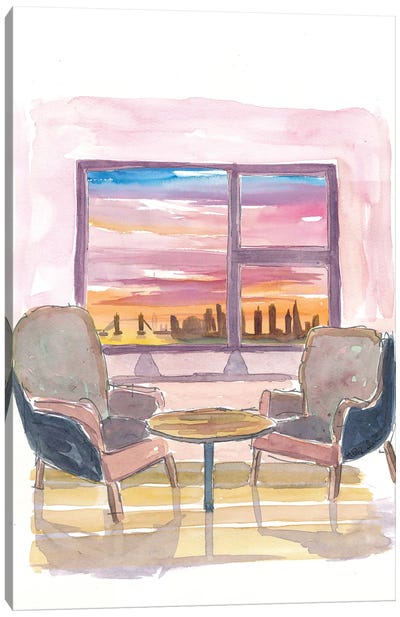 Cozy Panorama Window To London UK Canvas Art Print - London Skylines
