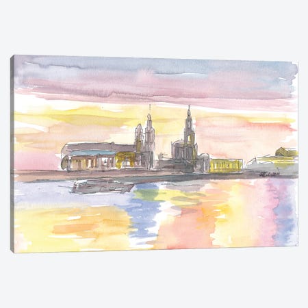 Dresden Historic Waterfront with Landmarks Canvas Print #MMB222} by Markus & Martina Bleichner Art Print
