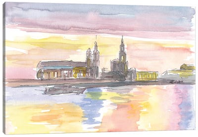 Dresden Historic Waterfront with Landmarks Canvas Art Print - Dresden