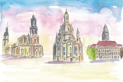 Dresden Old Town Highlights Impressions by Markus & Martina Bleichner metal wall art