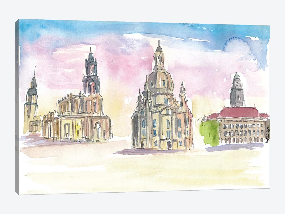 Dresden Old Town Highlights Impressions by Markus & Martina Bleichner 1-piece Canvas Print
