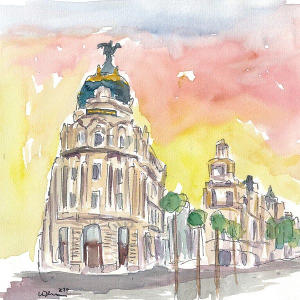 Community Of Madrid: Gran Via Street Scene Afternoon In Madrid Spain by Markus & Martina Bleichner