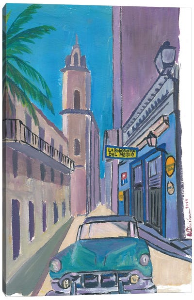 Havana Cuba La Bodeguita Del Medio Street Scene Canvas Art Print - Cuba Art