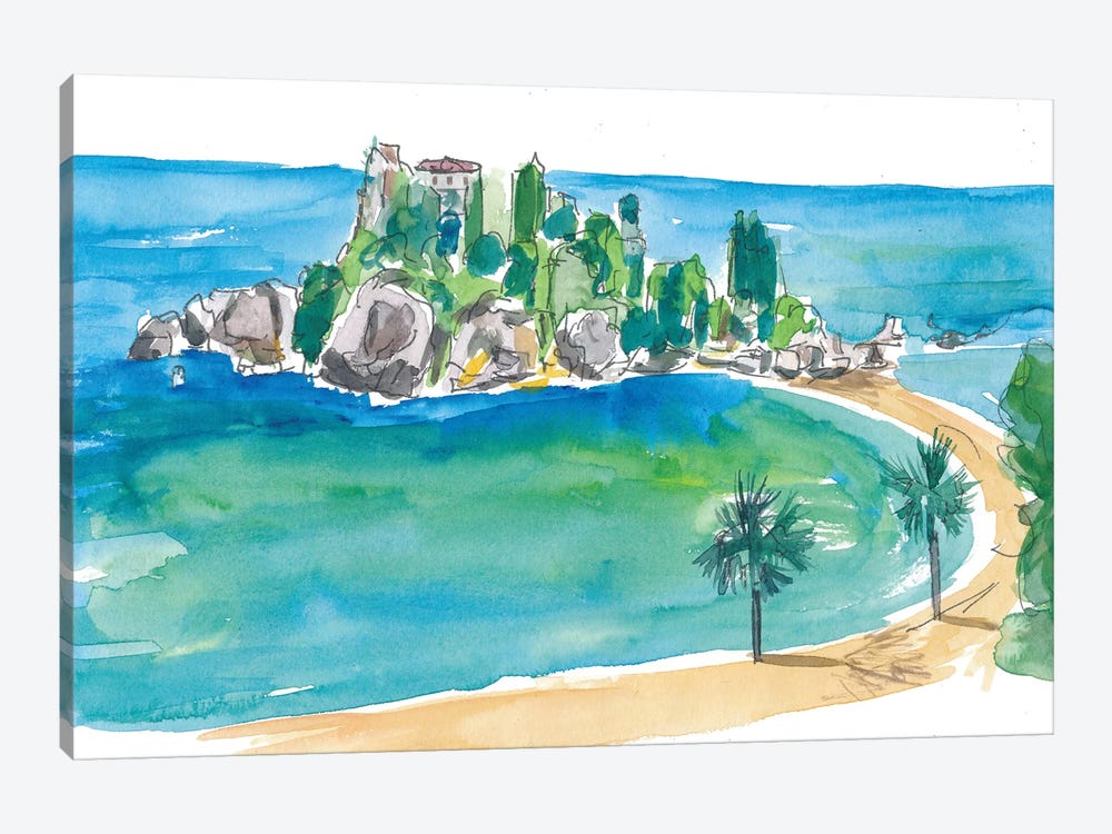 Isola Bella Taormina Beautiful Island Dreams In Sicily Italy by Markus & Martina Bleichner 1-piece Canvas Art