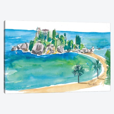 Isola Bella Taormina Beautiful Island Dreams In Sicily Italy Canvas Print #MMB235} by Markus & Martina Bleichner Art Print