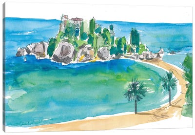 Isola Bella Taormina Beautiful Island Dreams In Sicily Italy Canvas Art Print - Sicily