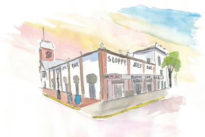 Key West Florida Bar Duval Street Scene by Markus & Martina Bleichner metal wall art