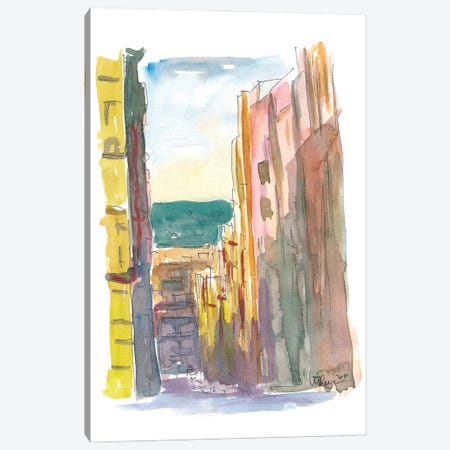 Lavapies Madrid Street Scene With Sun And Shades Canvas Print #MMB238} by Markus & Martina Bleichner Canvas Wall Art