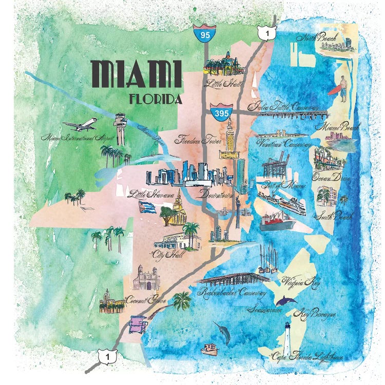 Miami, Florida Travel Poster