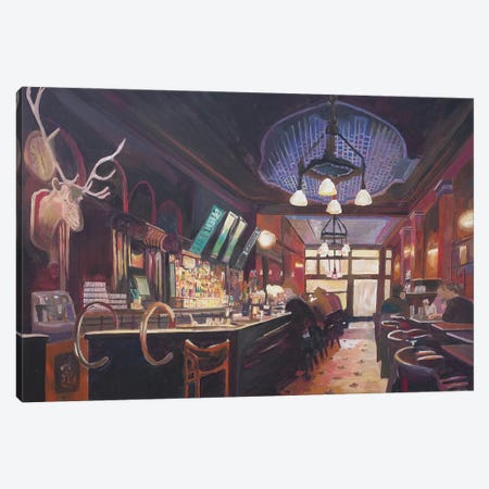 The Deer Pub - Typical Bar Scene In Ireland Scotland or England Canvas Print #MMB247} by Markus & Martina Bleichner Canvas Art