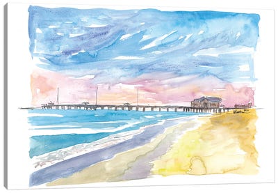 Outer Banks Stilt House At the Sea Canvas Art Print - Markus & Martina Bleichner