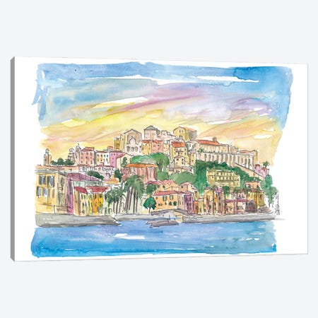 Porto Maurizio Imperia Ligure Italy in Warm Sunlight Canvas Print #MMB255} by Markus & Martina Bleichner Canvas Print