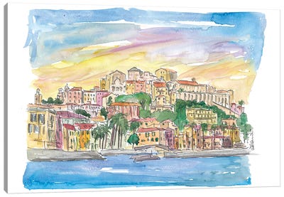 Porto Maurizio Imperia Ligure Italy in Warm Sunlight Canvas Art Print