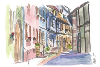 Riquewihr Fairy Tale Village Alsace France Street Scene by Markus & Martina Bleichner canvas print