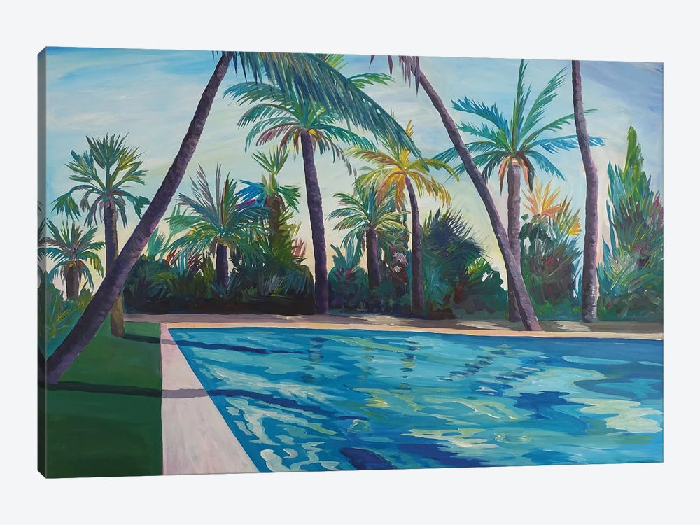 Serenity And Zen at The Cool Florida Pool by Markus & Martina Bleichner 1-piece Canvas Art Print