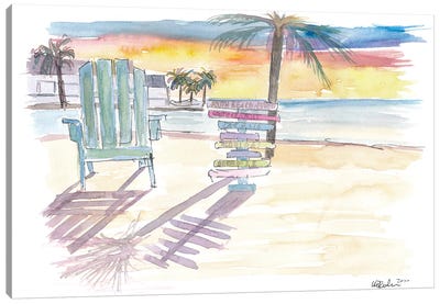 Southernmost Beach Key West Morning Glory Canvas Art Print - 3-Piece Beach Art