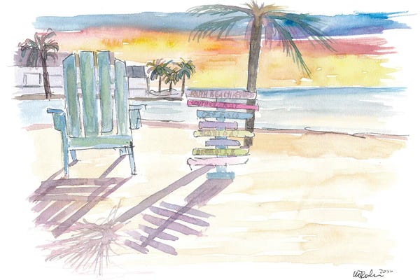 Large Coastal Art - Canvas Prints: Southernmost Beach Key West Morning Glory by Markus & Martina Bleichner