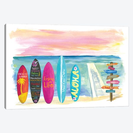 Surfboard Philosophy  - Enjoy Life, Travel and Surf VII Canvas Print #MMB269} by Markus & Martina Bleichner Canvas Art Print