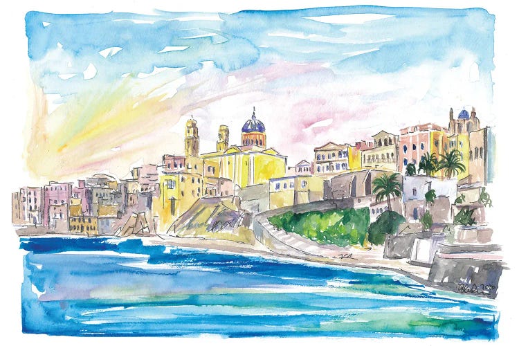 Syros Ermoupoli and Ano Syros Cyclades Waterfront by Markus & Martina Bleichner wall art