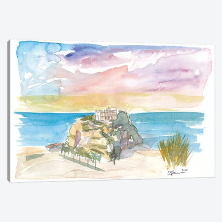 Tropea Italy Calabria Rock And Beach Canvas Print #MMB276} by Markus & Martina Bleichner Art Print