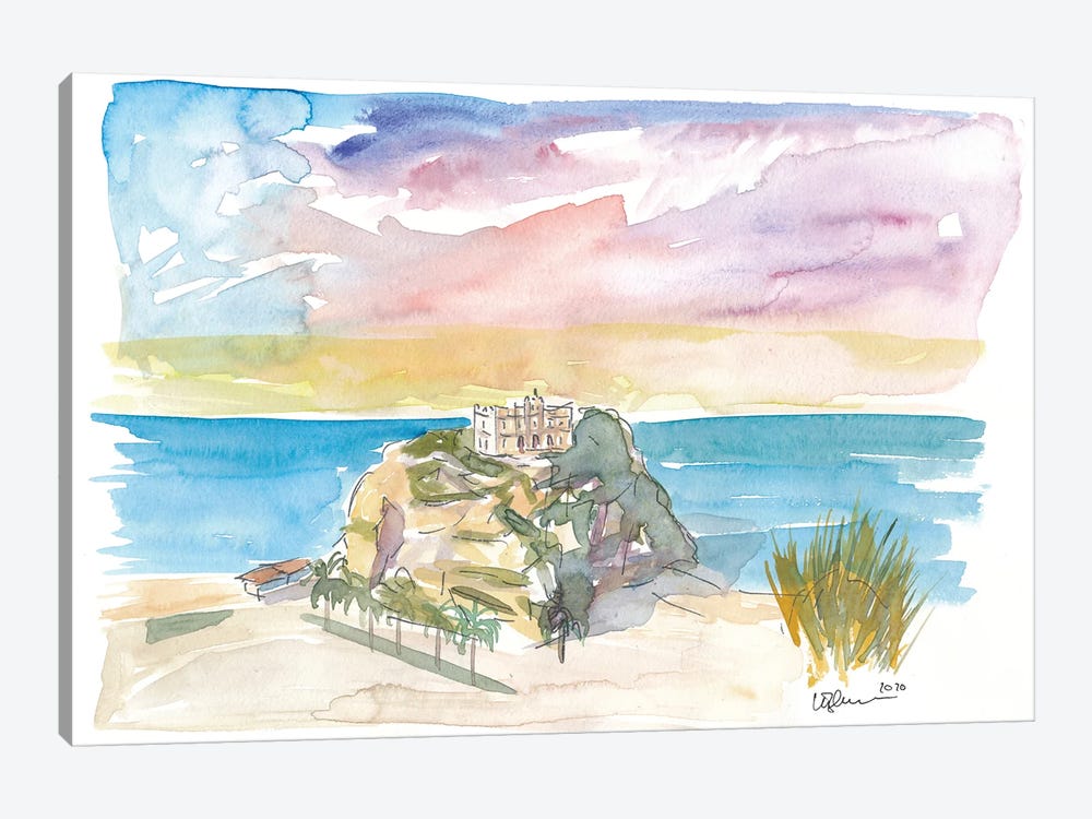 Tropea Italy Calabria Rock And Beach by Markus & Martina Bleichner 1-piece Canvas Print