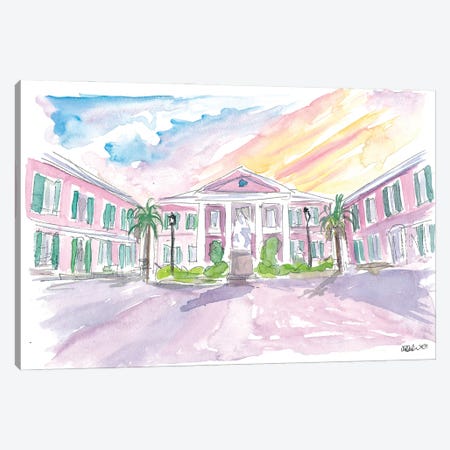 Nassau Bahamas Square at Sunset Canvas Print #MMB288} by Markus & Martina Bleichner Art Print