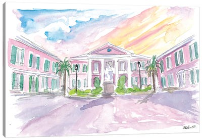 Nassau Bahamas Square at Sunset Canvas Art Print - Bahamas