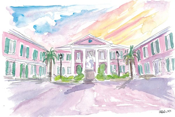 Markus & Martina Bleichner: Nassau Bahamas Square at Sunset by Markus & Martina Bleichner