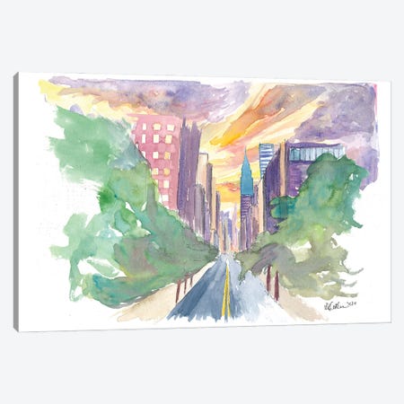 New York City Lexington Avenue View Of Skyline Canvas Print #MMB289} by Markus & Martina Bleichner Art Print