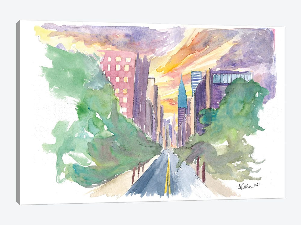 New York City Lexington Avenue View Of Skyline by Markus & Martina Bleichner 1-piece Art Print