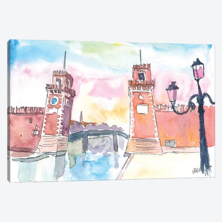 Venice Arsenal Gate At Warm Sunset Canvas Print #MMB301} by Markus & Martina Bleichner Canvas Art