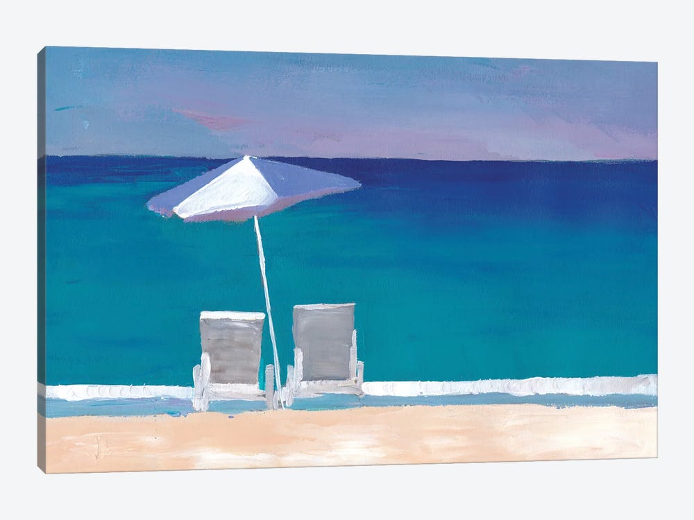 Beach Chair And Parasol On The Beach by Markus & Martina Bleichner 1-piece Canvas Art