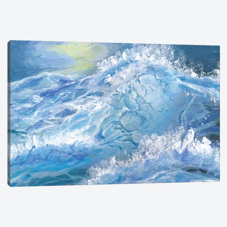 Giant Blue Waves In The Ocean With Sea Spray Canvas Print #MMB307} by Markus & Martina Bleichner Canvas Print
