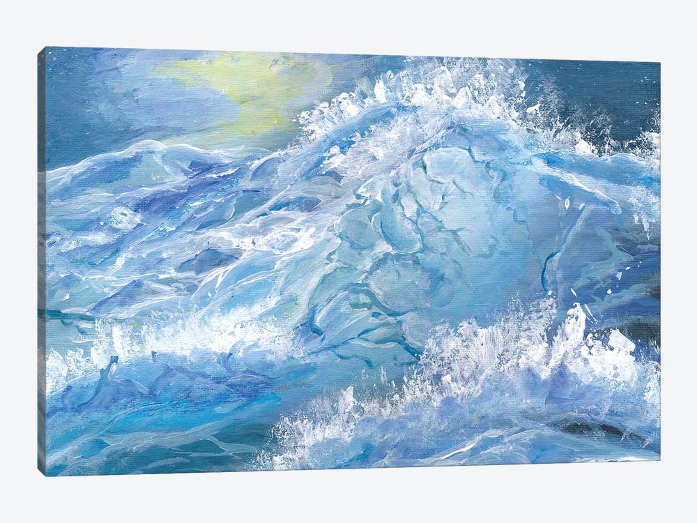 Giant Blue Waves In The Ocean With Sea Spray by Markus & Martina Bleichner 1-piece Canvas Wall Art