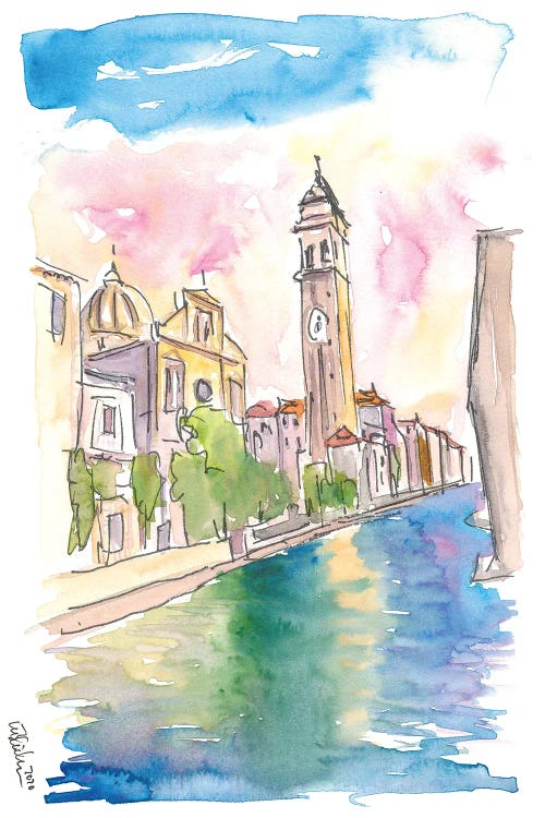 San Giorgio Dei Greci Leaning Campanile In Venice