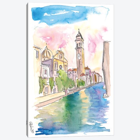 San Giorgio Dei Greci Leaning Campanile In Venice Canvas Print #MMB309} by Markus & Martina Bleichner Canvas Art