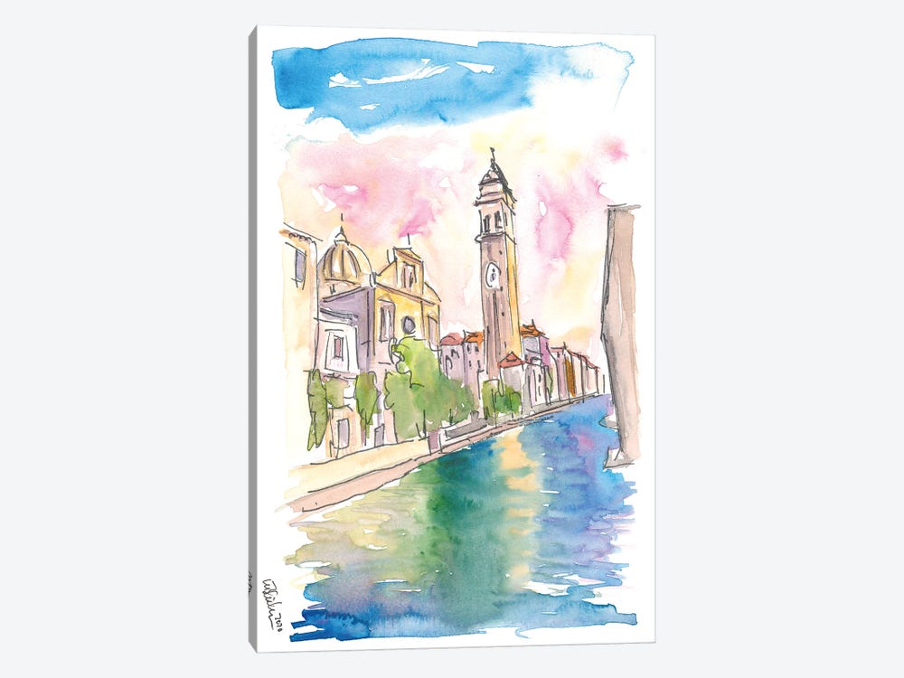 San Giorgio Dei Greci Leaning Campanile In Venice by Markus & Martina Bleichner 1-piece Canvas Artwork