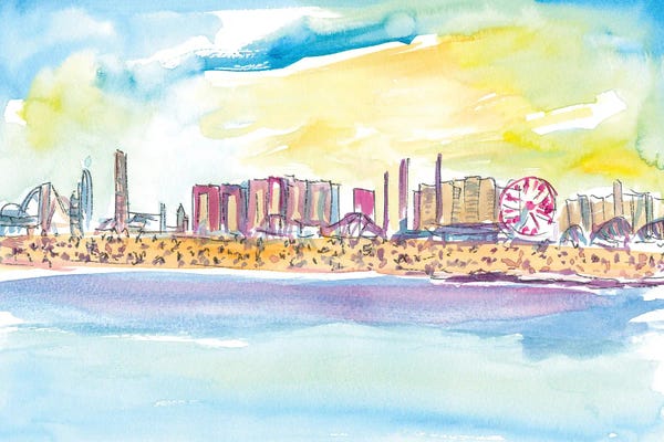Markus & Martina Bleichner: Fabulous Beach Day Scene In Coney Island New York by Markus & Martina Bleichner