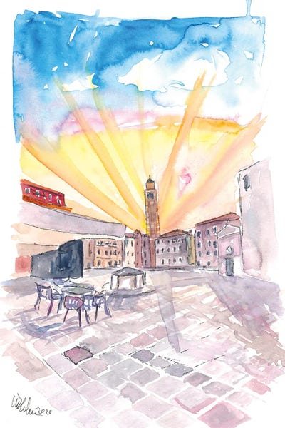 Quiet Campo Sant Angelo With View Of Santo Stefano In Venice by Markus & Martina Bleichner canvas print