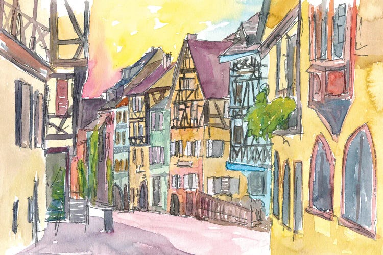 Pure Romantic In Historical Riquewihr France Old Town Street Scene