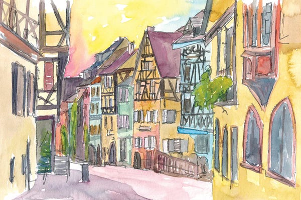 Pure Romantic In Historical Riquewihr France Old Town Street Scene