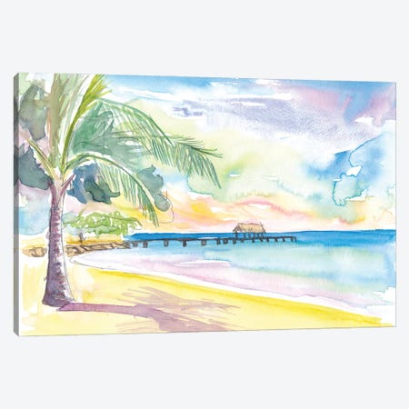 Lonely Vibes In Pigeon Point Beach Trinidad Tobago Canvas Print #MMB314} by Markus & Martina Bleichner Canvas Artwork
