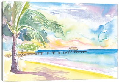 Lonely Vibes In Pigeon Point Beach Trinidad Tobago Canvas Art Print - Trinidad & Tobago