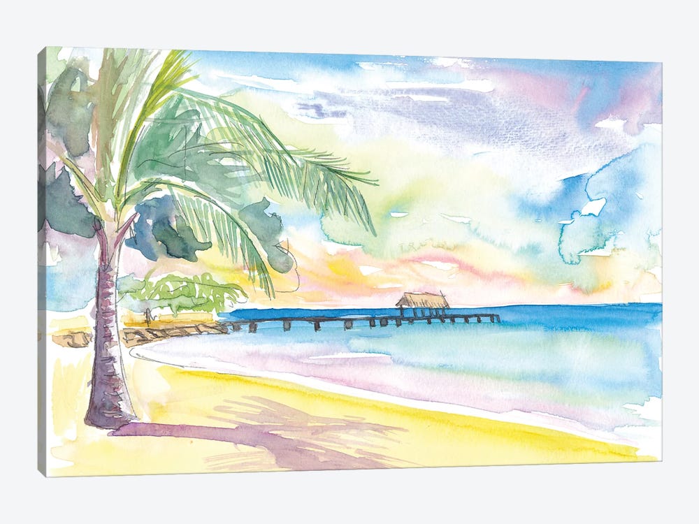 Lonely Vibes In Pigeon Point Beach Trinidad Tobago by Markus & Martina Bleichner 1-piece Canvas Wall Art