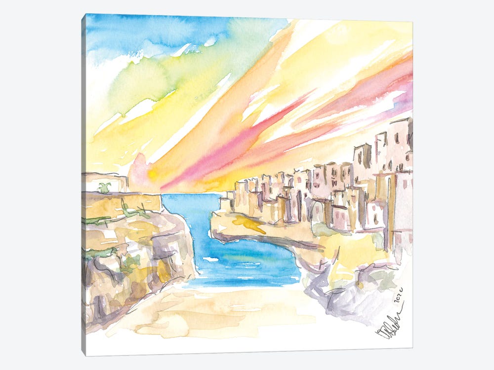 Polignano Wonderful Morning In Southern Italy by Markus & Martina Bleichner 1-piece Canvas Art Print