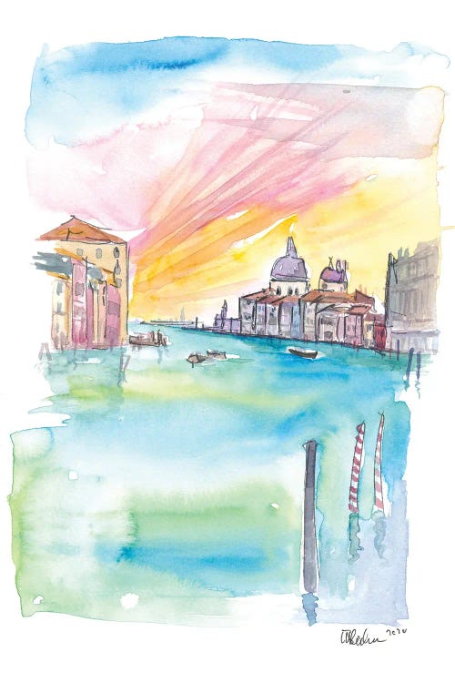Ponte Dell Accademia View Of Santa Maria Della Salute Venice by Markus & Martina Bleichner wall art