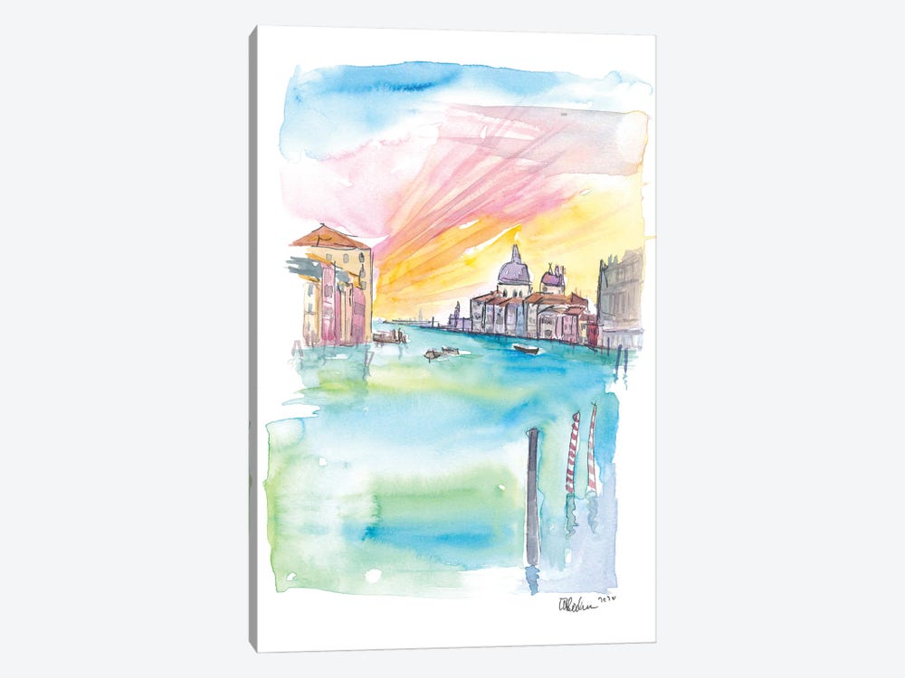 Ponte Dell Accademia View Of Santa Maria Della Salute Venice by Markus & Martina Bleichner 1-piece Canvas Artwork